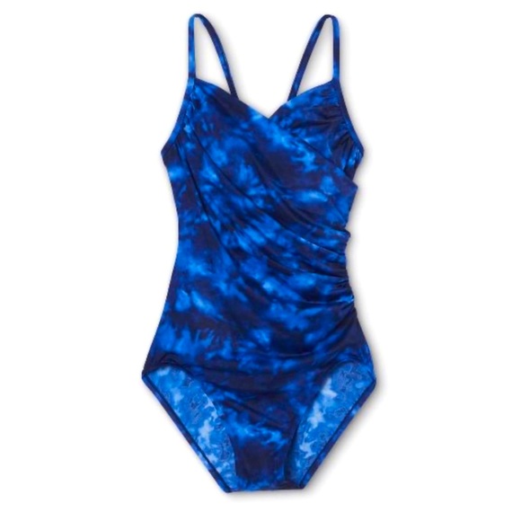 Aqua Green Swimwear - one piece Royal blue with complete front tummy support - Picture 5 of 14